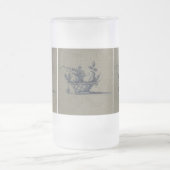 Classic Antiquarian Delft Blue Tile - Obstkorb Mattglas Bierglas (Mittel)