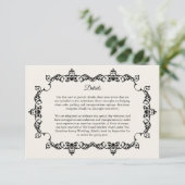 Classic Antique Ivory Ornately Framed Wedding Begleitkarte (Stehend Vorderseite)