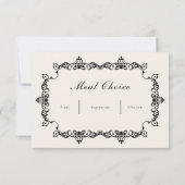 Classic Antique Ivory Ornately Framed Wedding RSVP Karte (Rückseite)