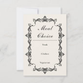 Classic Antique Ivory Ornately Framed Wedding RSVP Karte (Rückseite)