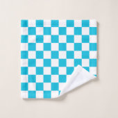 Classic aqua blue checkerboard badhandtuch set (Waschlappen)