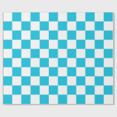 Classic aqua blue checkerboard geschenkpapier (Flach)