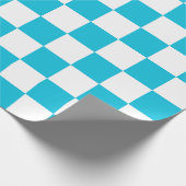 Classic aqua blue checkerboard geschenkpapier (Ecke)
