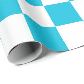 Classic aqua blue checkerboard geschenkpapier (Rolleneckpunkt)