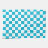 Classic aqua blue checkerboard geschirrtuch (Horizontal)