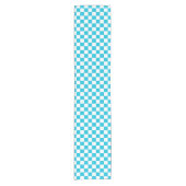 Classic aqua blue checkerboard kurzer tischläufer (Vorderseite)