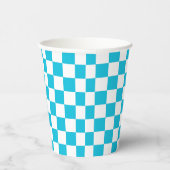 Classic aqua blue checkerboard pappbecher (Rechts)