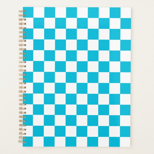 Classic aqua blue checkerboard planer (Vorderseite)