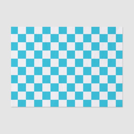 Classic aqua blue checkerboard seidenpapier (Vorderseite)