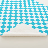 Classic aqua blue checkerboard sherpadecke (3/4)