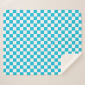 Classic aqua blue checkerboard sherpadecke (Vorderseite (Horizontal))
