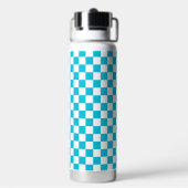 Classic aqua blue checkerboard trinkflasche (Hinten)