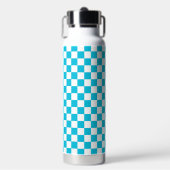Classic aqua blue checkerboard trinkflasche (Vorderseite)