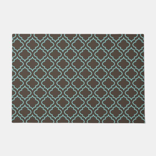 Classic Aqua Brown Doormat Rug Fußmatte (Vorderseite)