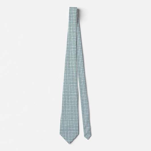 Classic Aquamarin Green Gingham Kariert Pattern Ur Krawatte (Vorderseite)