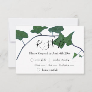 Classic Aquarell Green English Ivy RSVP Karte