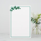 Classic Aquarell Green English Ivy Stationery Briefpapier (Stehend Vorderseite)