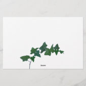 Classic Aquarell Green English Ivy Stationery Briefpapier (Rückseite)