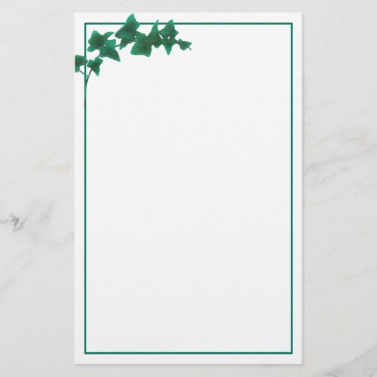 Classic Aquarell Green English Ivy Stationery Briefpapier (Vorderseite)