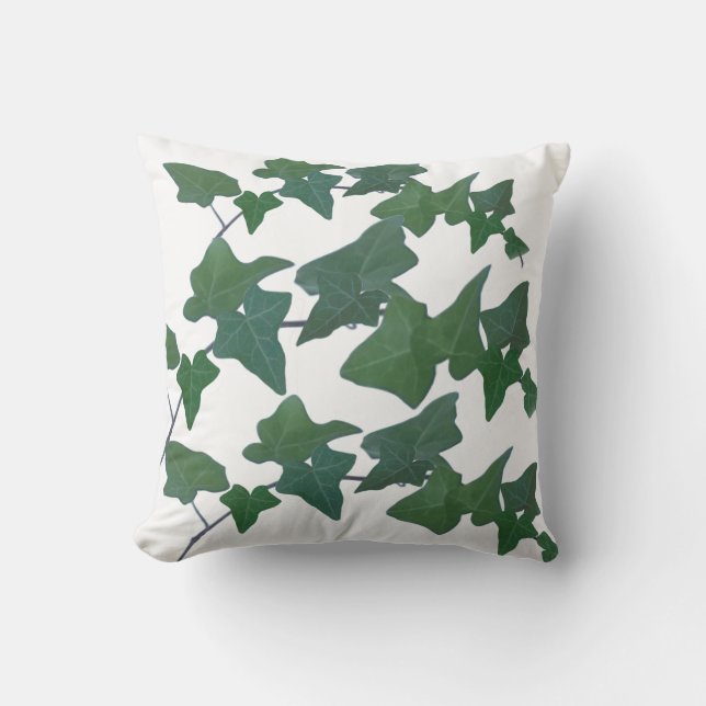 Classic Aquarell Green English Ivy Throw Pil Kissen (Vorderseite)