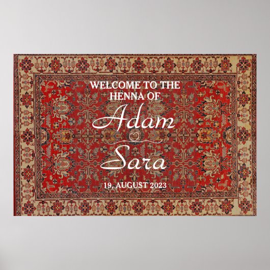 Classic Arabesque Rug Henna Welcome Party Poster (Vorne)
