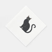 Classic Arched Back Cat - Vintages Halloween Silho Serviette (Ecke)