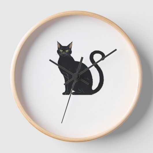 Classic Arched Back Cat - Vintages Halloween Silho Uhr (Vorderseite)