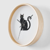 Classic Arched Back Cat - Vintages Halloween Silho Uhr (Winkel)