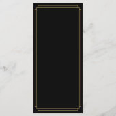 Classic Art Deco Black and Gold Wedding Menükarte (Rückseite)