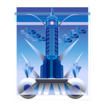 Classic Art Deco City Gebäude Poster