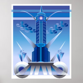 Classic Art Deco City Gebäude Poster