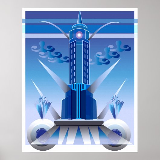 Classic Art Deco City Gebäude Poster (Vorne)