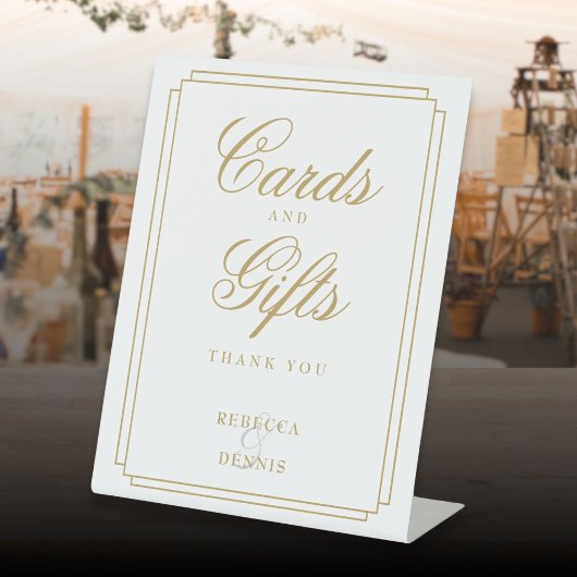 Classic Art Deco Elegante Gold Cards und Geschenke Sockelschild