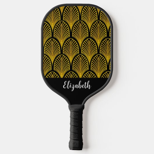 Classic Art Deco Elegantes Geschenk für Mama Pickleball Schläger (Rückseite)