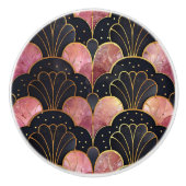 Classic Art Deco Fan Pattern Keramikknauf (Vorderseite)