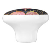 Classic Art Deco Fan Pattern Keramikknauf (Seitenansicht)