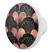 Classic Art Deco Fan Pattern Keramikknauf (Rechts)