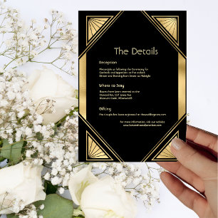 Classic Art Deco Gold Schwarze Vintage Details Kar Einladung