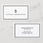 CLASSIC ART DECO MONOGRAM - ANFANG II VISITENKARTE (Vorne/Hinten)