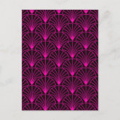 Classic Art Deco Pattern in Pink and Black Postkarte (Vorderseite)