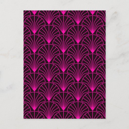 Classic Art Deco Pattern in Pink and Black Postkarte (Vorderseite)