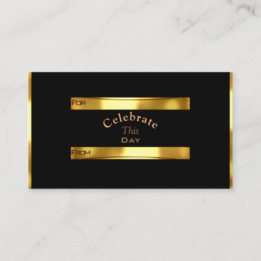 Classic Art Deco Ventilator Design Gold, Sm. Gesch Begleitkarte (Rückseite)