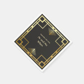 Classic Art Deco Vintage Hochzeitliches Abendessen Serviette (Ecke)