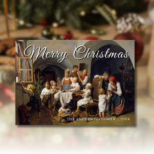Classic Art frohe Weihnachts-Morgengrauen Waldmüll Feiertagskarte