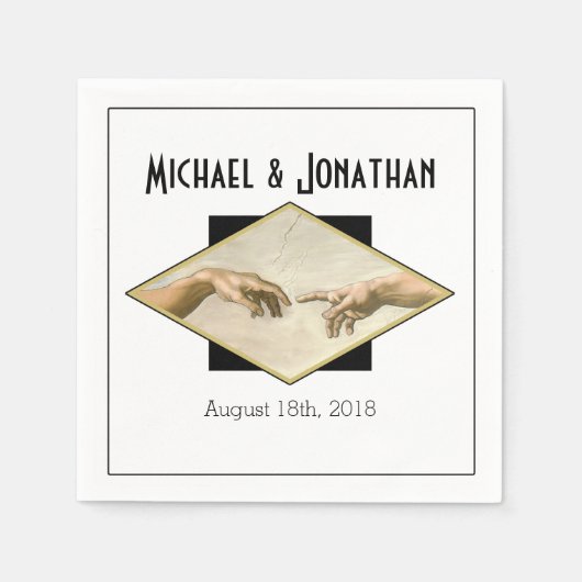 Classic Art Gay Wedding Serviette (Vorderseite)