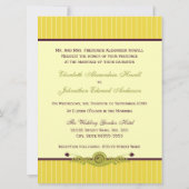 Classic Art New Yellow and Dark Purple Wedding Einladung (Rückseite)