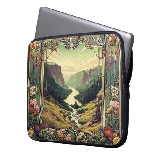 Classic Art Nouvea Landscape Art Laptopschutzhülle (Vorderseite Links)