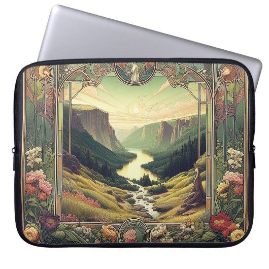 Classic Art Nouvea Landscape Art Laptopschutzhülle (Vorderseite)
