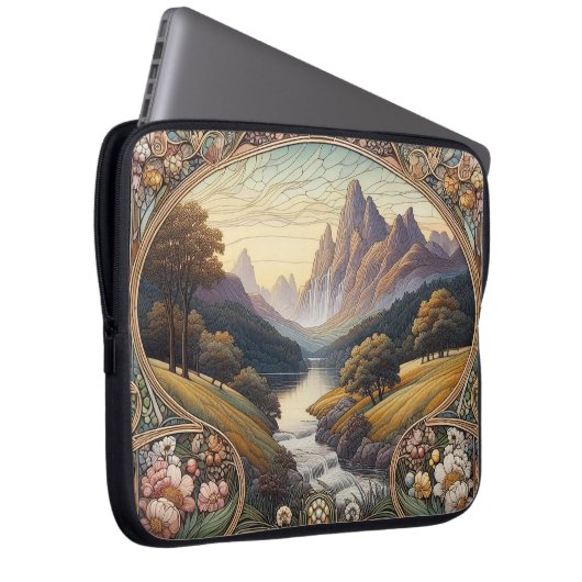 Classic Art Nouvea Landscape Art Laptopschutzhülle (Vorne Rechts)