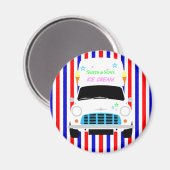 Classic Austin Mini Eis Van Magnet (Vorderseite/Rückseite)